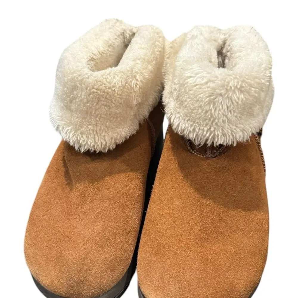 Skechers Women's Tone Ups Tone-Ups Chestnut Suede Pull-on Winter Boots 6